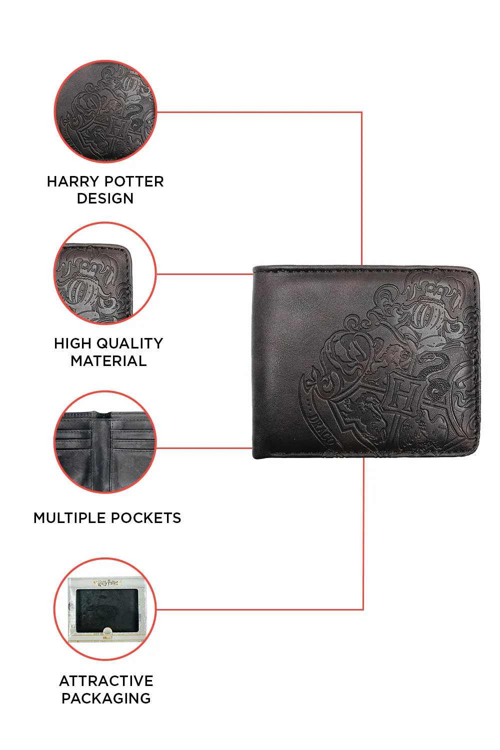 Harry Potter Hogwarts Embossed Crest Wallet