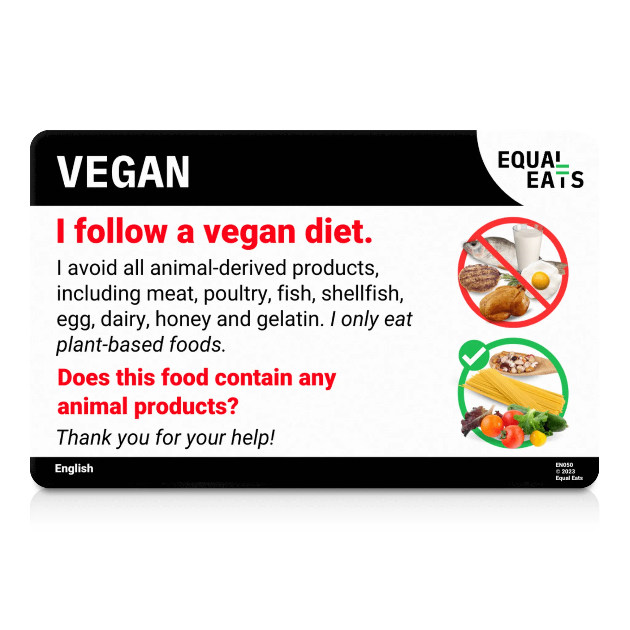 Hindi Vegan Card