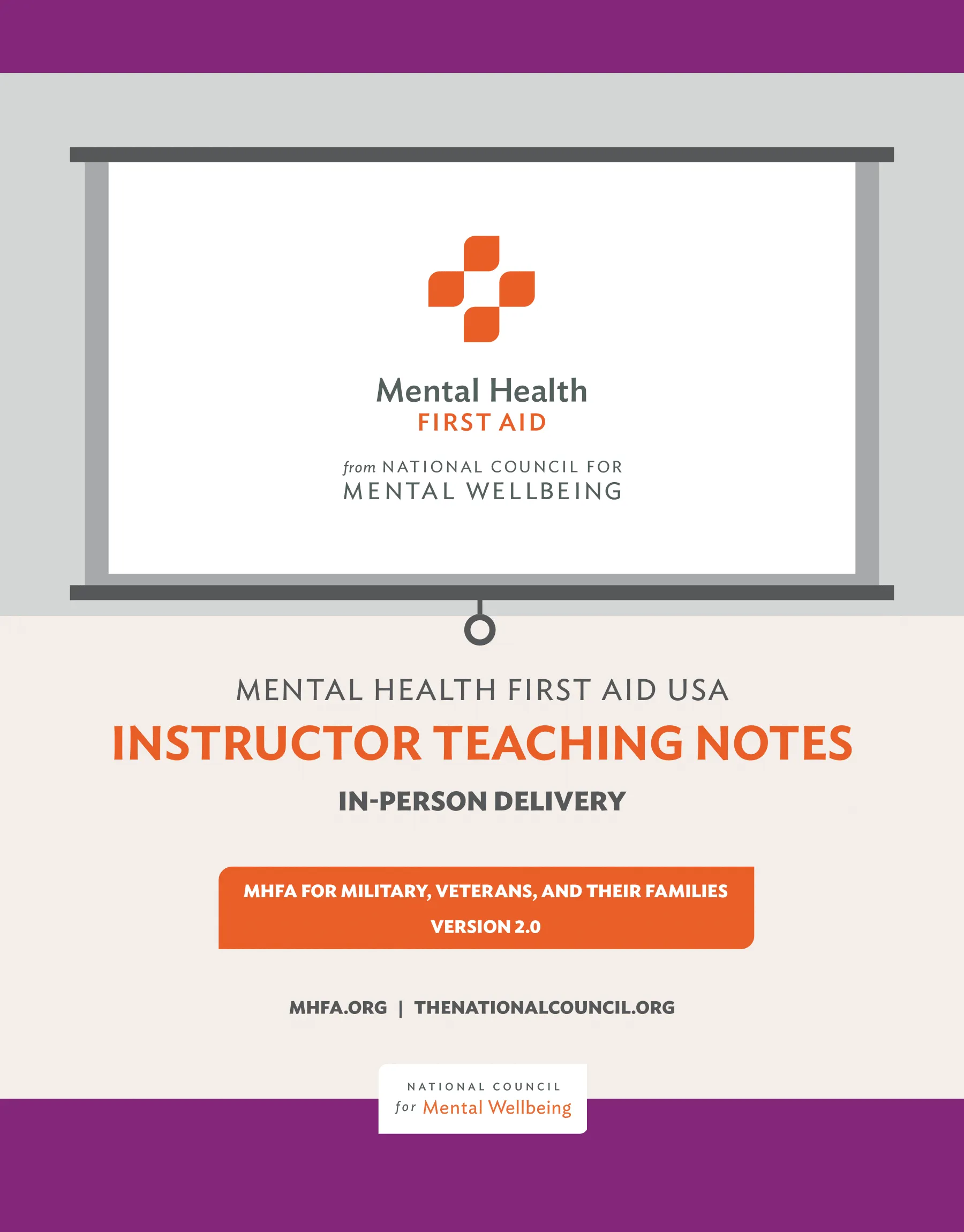 In-person Adult MHFA for Military, Veterans, and Their Families Teaching Notes Version 2.0