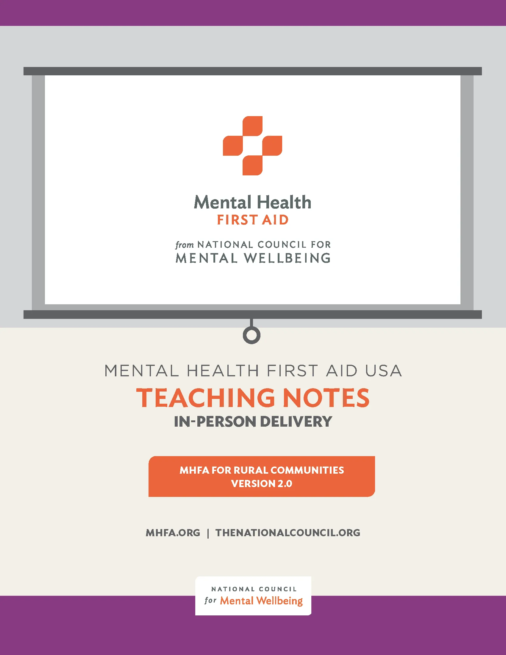 In-person Adult MHFA for Rural Communities Teaching Notes Version 2.0