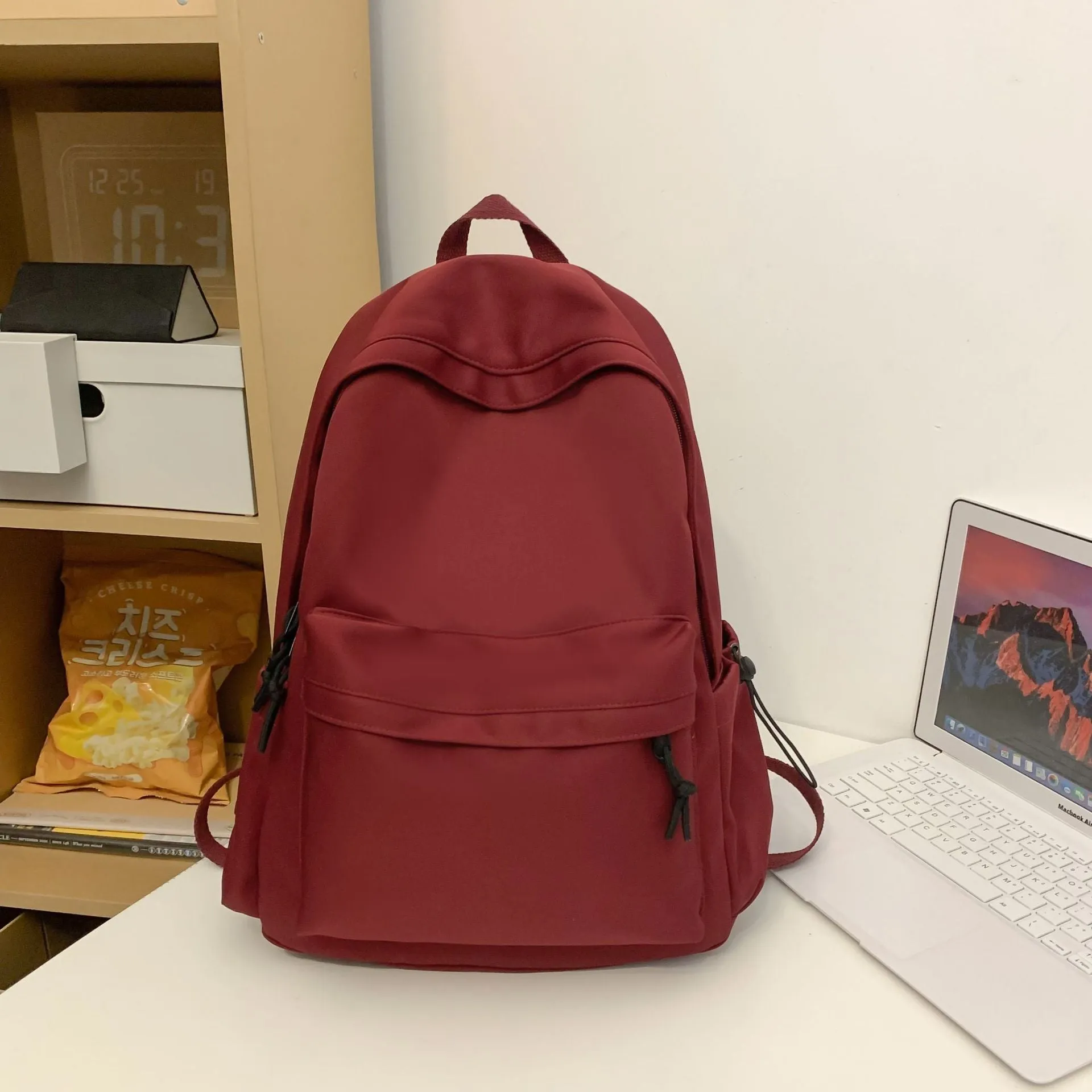 Japanese Schoolbag Female College Student Korean Ins Large Capacity Simple Solid Color Backpack Junior High School Boys Backpack