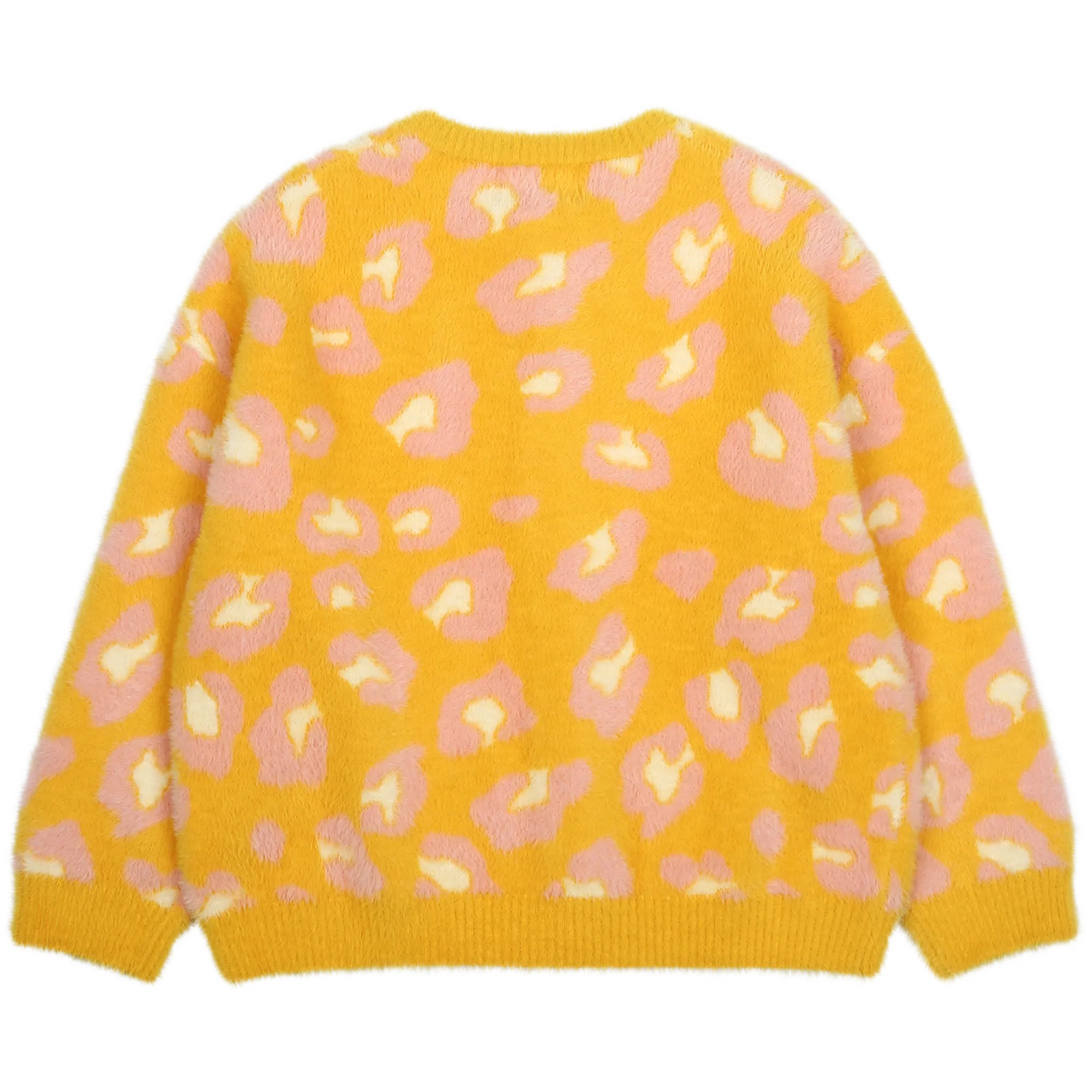 Jelly Mallow Leopard Pattern Cardigan | Yellow