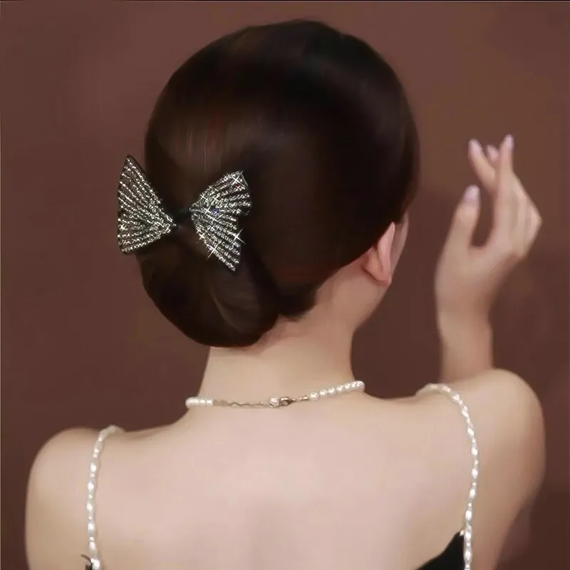 Korean Style Bow Hair Rhinestone Band