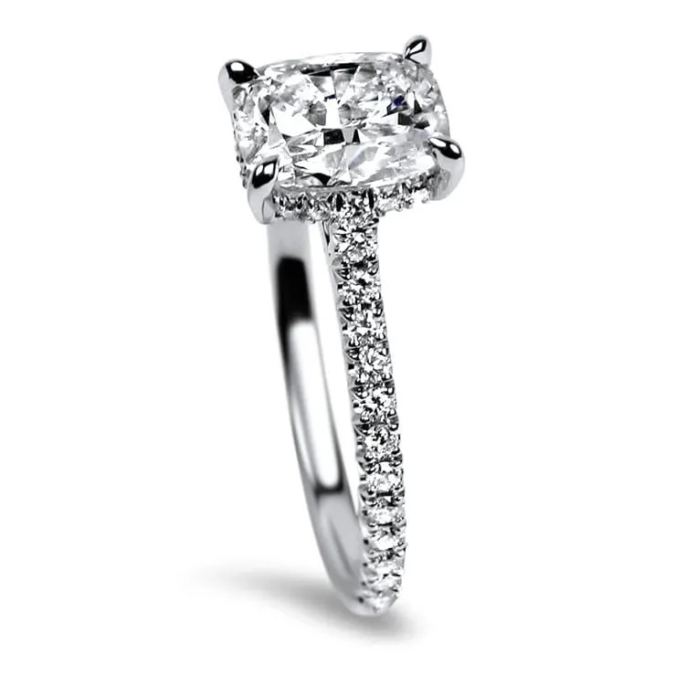 Kwiat Platinum Cushion Cut Diamond Engagement Ring