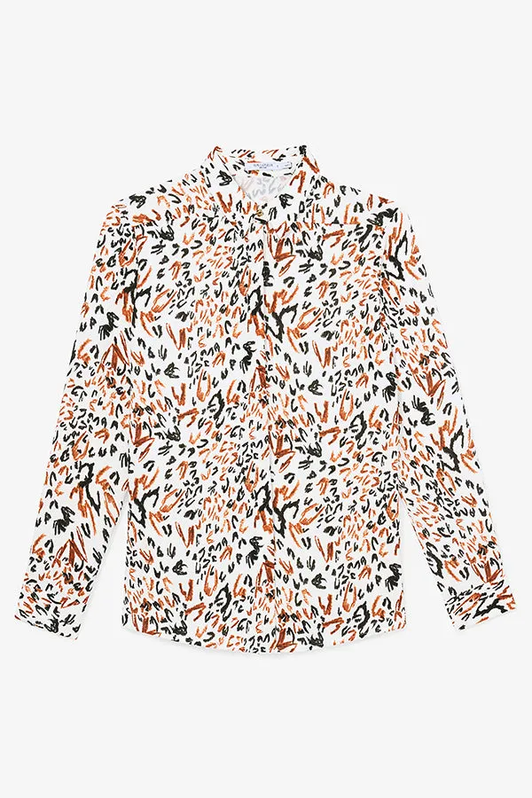 Lagarde Shirt - Pebble Crepe :: Leopard Sketch