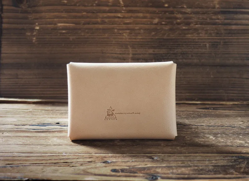 Leather Business Card Holder #Natural Nude