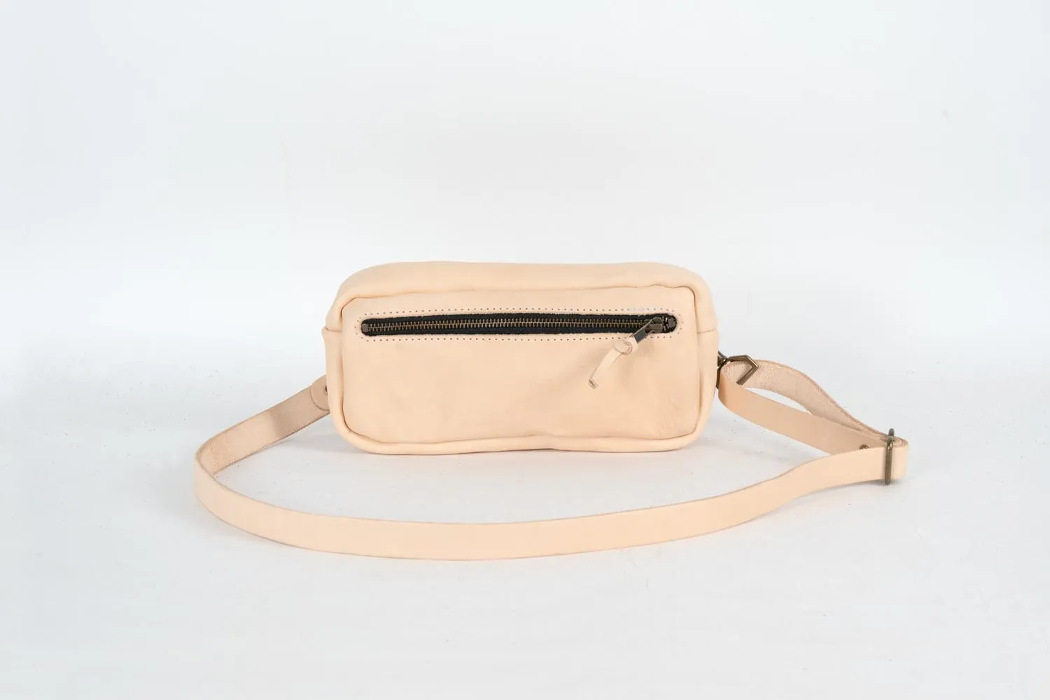 LEATHER FANNY PACK / LEATHER WAIST BAG - NATURAL VEG TAN