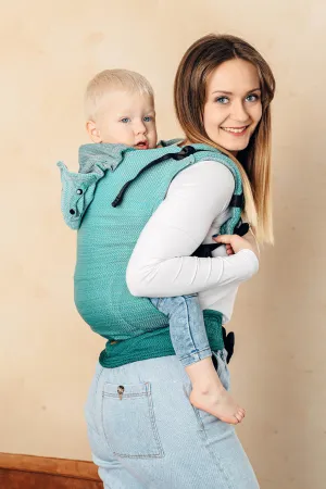 LennyLamb LennyGo Ergonomic Baby Carrier Toddler Size Little Herringbone Ombre Green