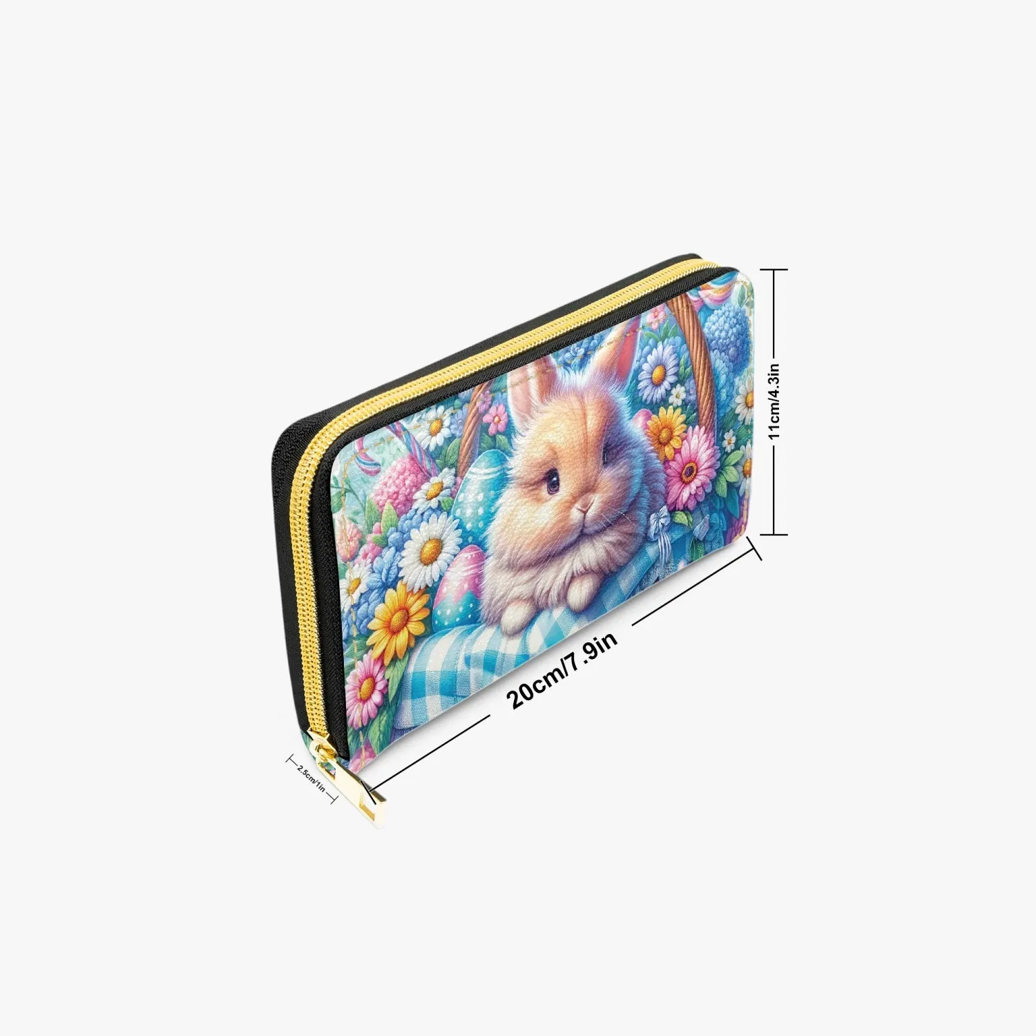 Long Type Zipper Purse, Easter, Rabbit, awd-623