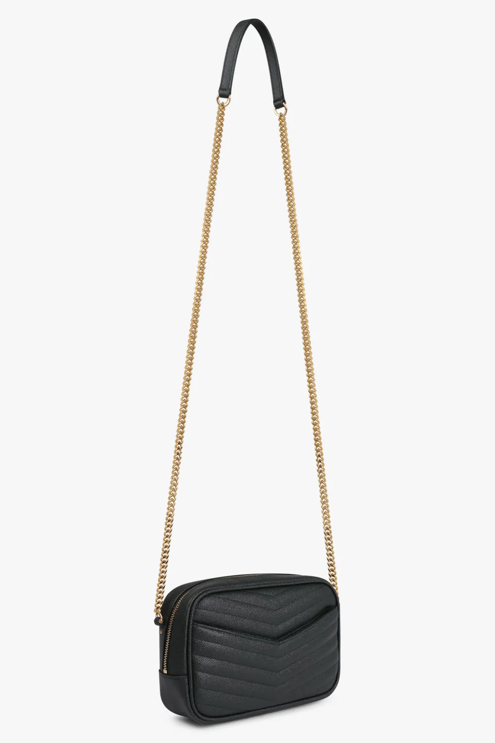 LOU MINI QUILTED CAMERA BAG | BLACK/GOLD