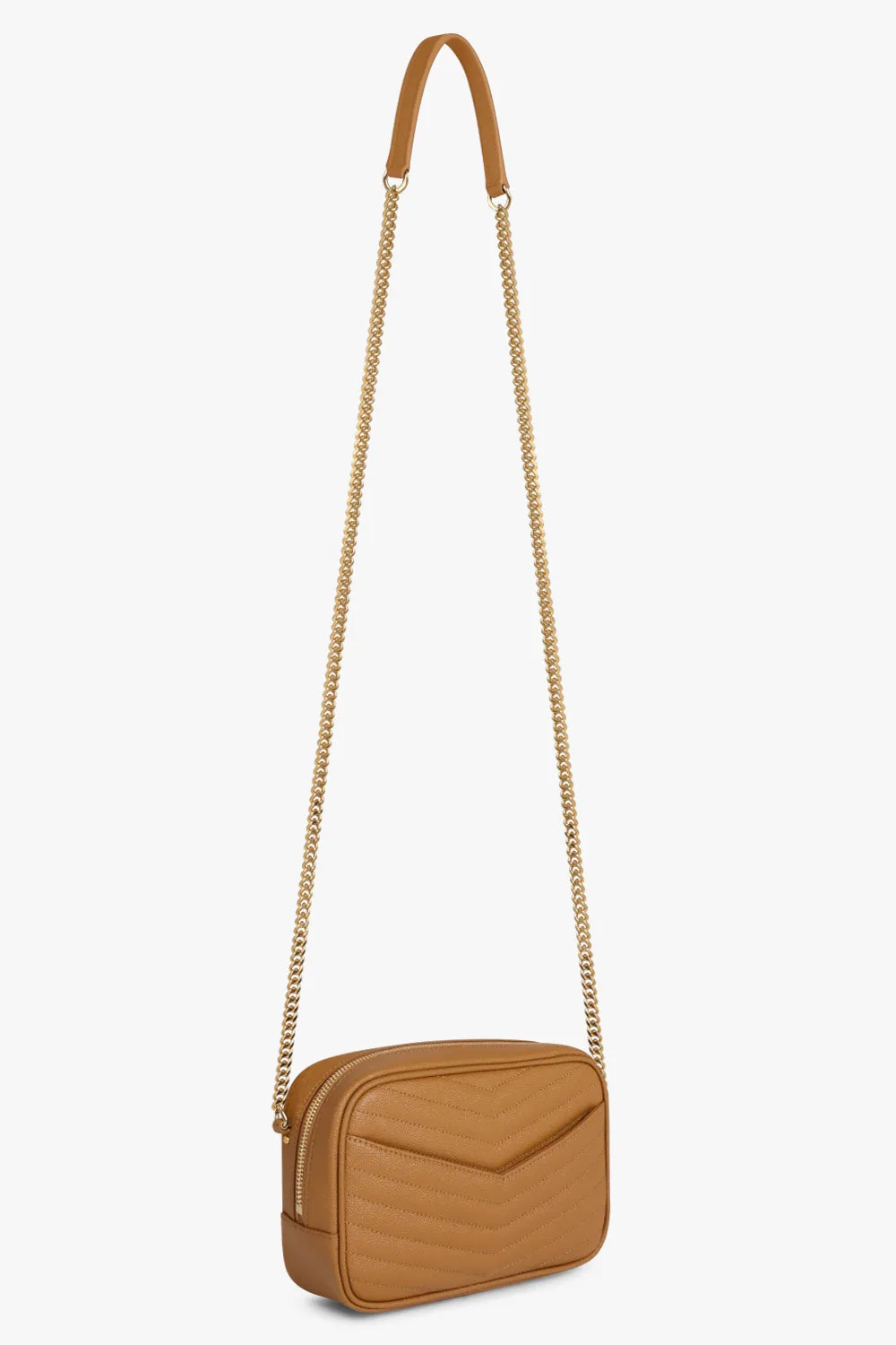 LOU MINI QUILTED CAMERA BAG | NATURAL DARK/GOLD