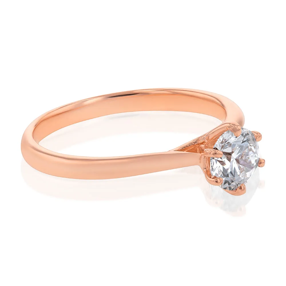 Luminesce Lab Grown 1 Carat Solitaire Engagement Ring in 14ct Rose Gold