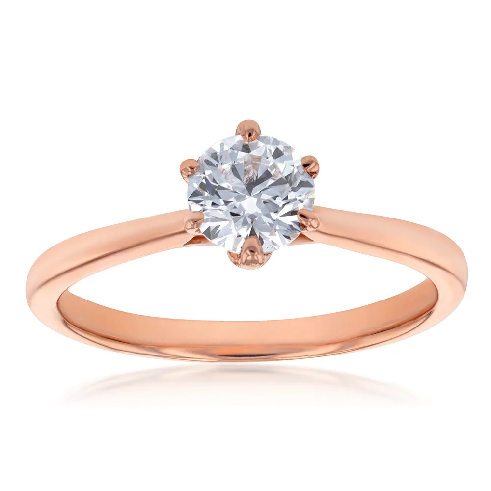 Luminesce Lab Grown 1 Carat Solitaire Engagement Ring in 14ct Rose Gold