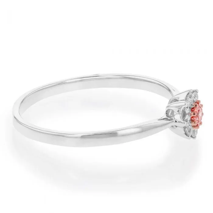 Luminesce Lab Grown Pink & White 1/4 Carat Diamond Ring set in a 9ct White Gold