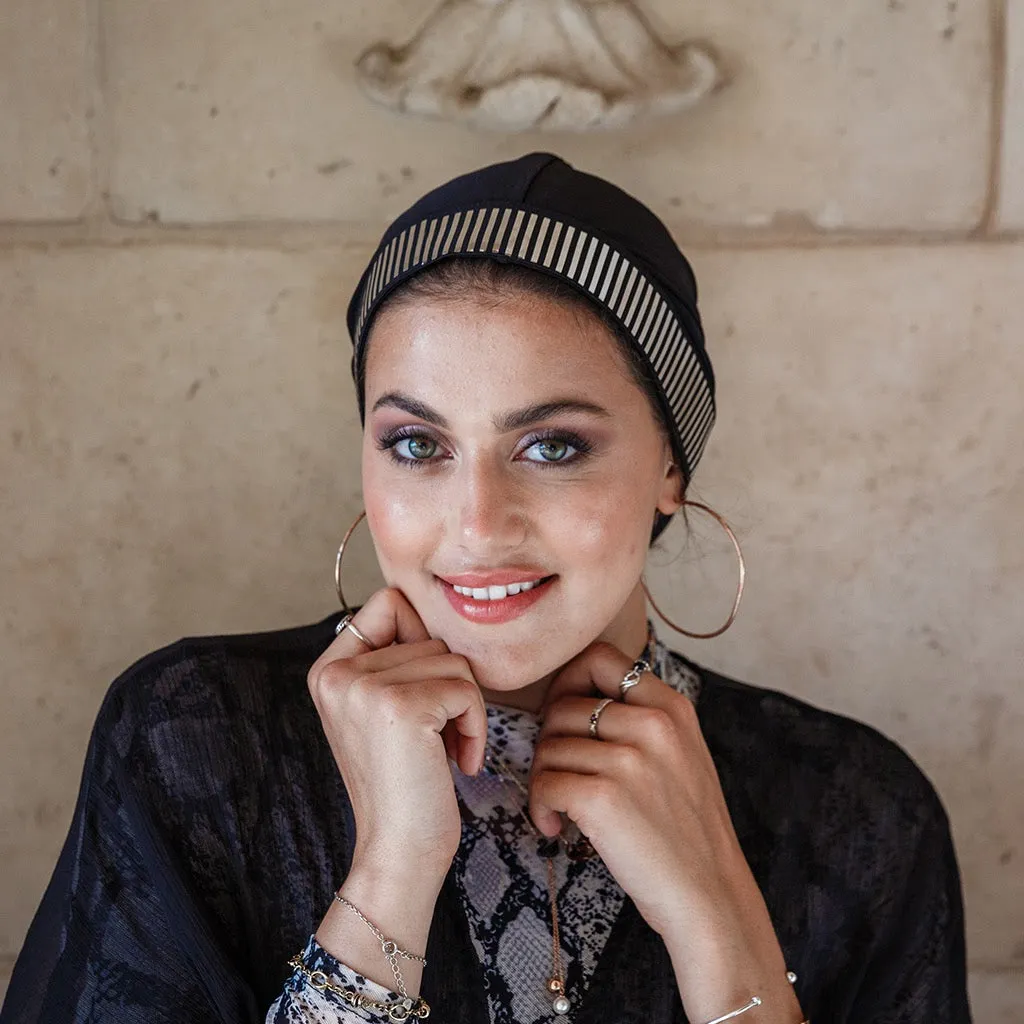 Lustrous Black Turban