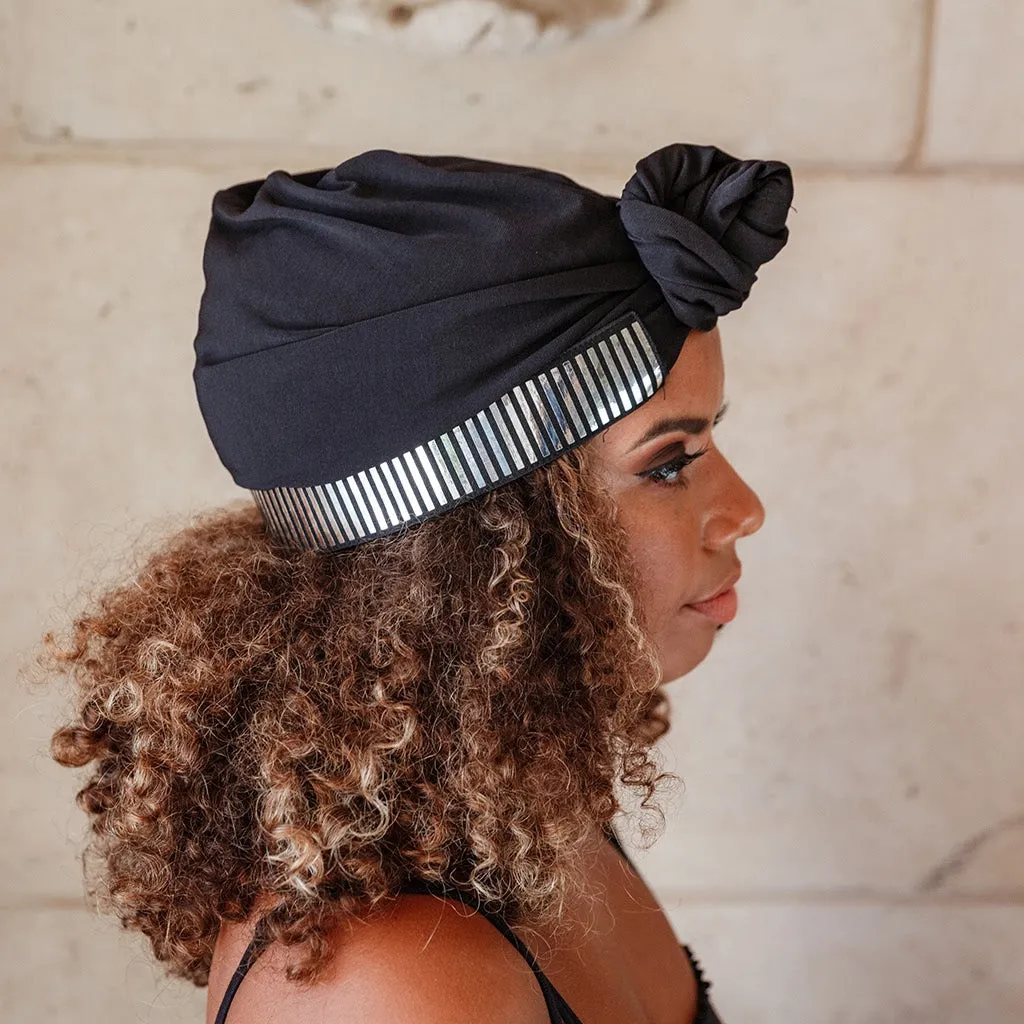 Lustrous Black Turban