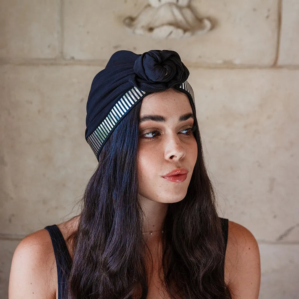 Lustrous Black Turban