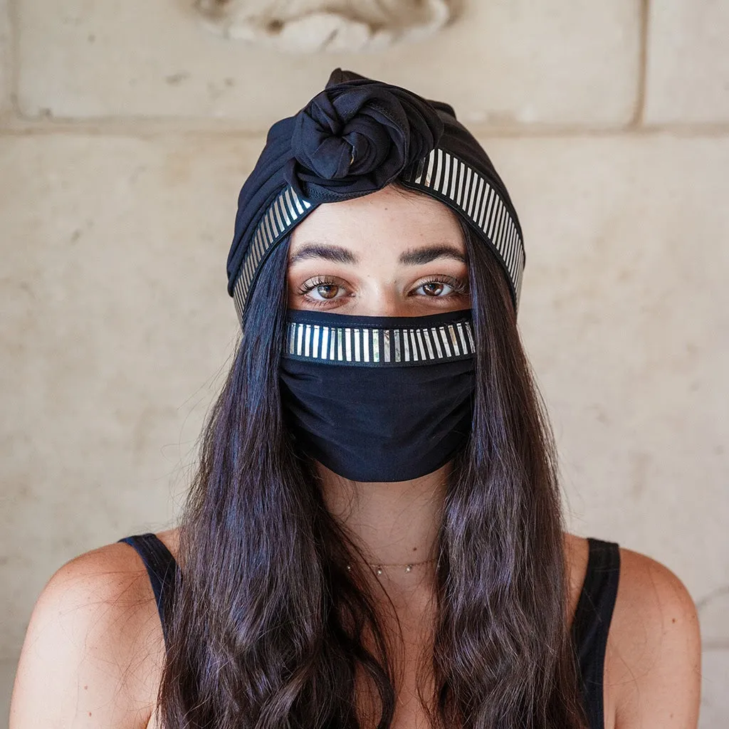 Lustrous Black Turban