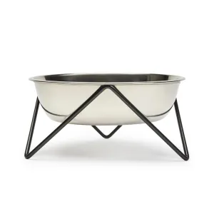 Luxe Woof Dog Bowl - Chrome & Black