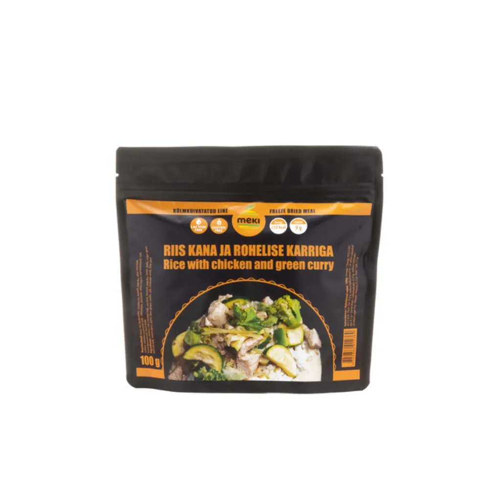 Meki Rice with Chicken and Green Curry 100g Ready meal