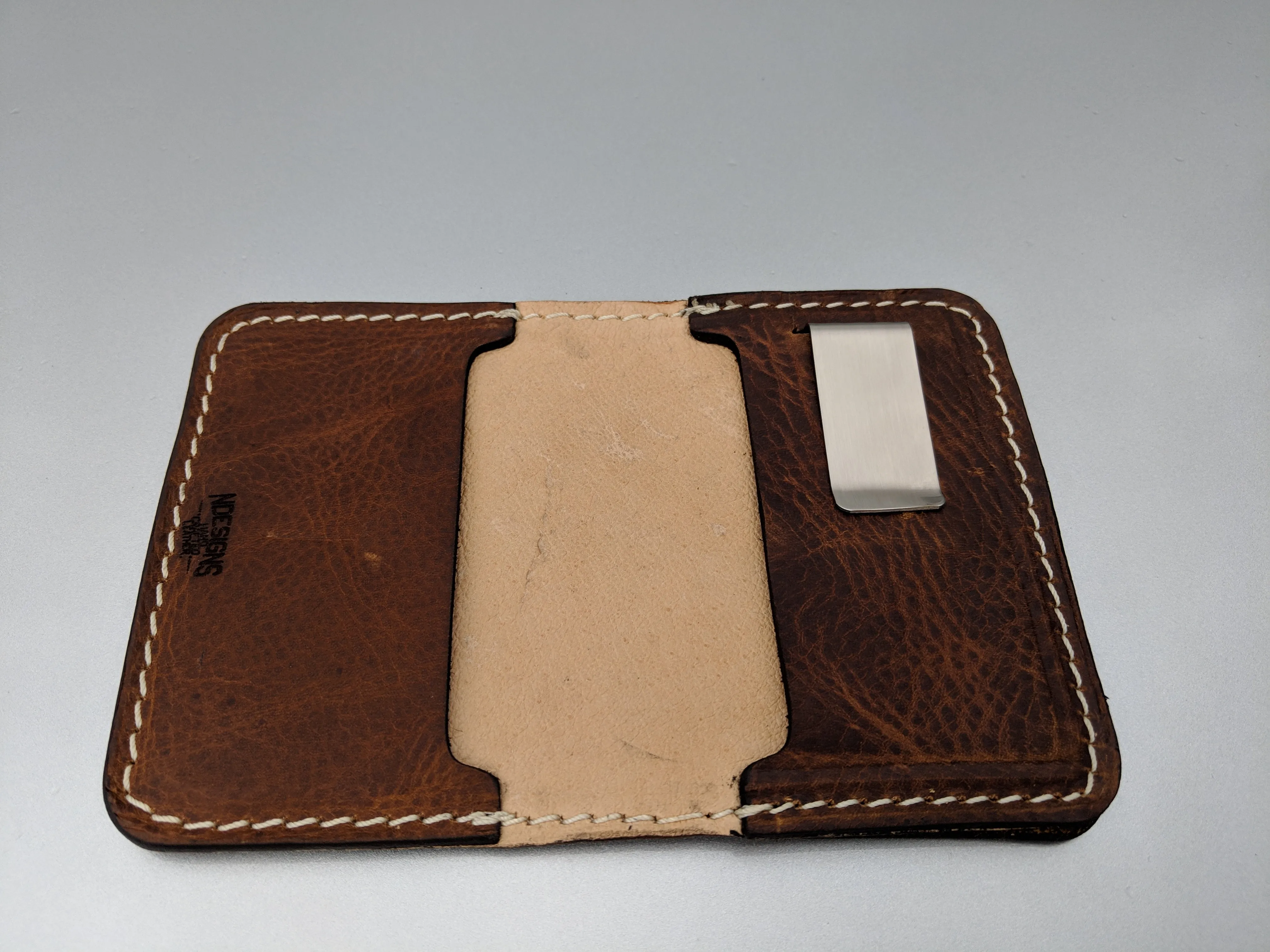 Men's Handmade Billfish Genuine Leather Bi-Fold Wallet