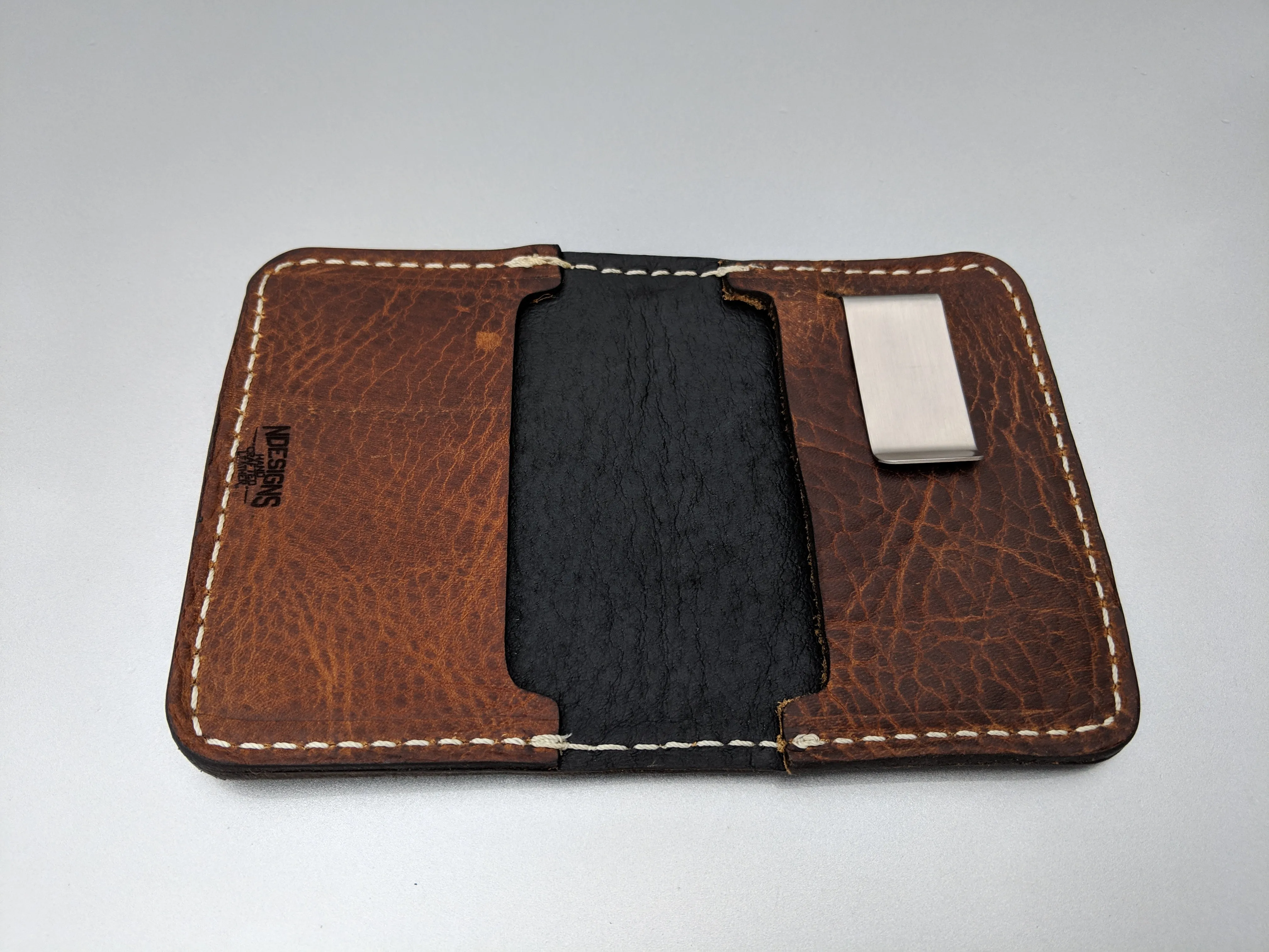 Men's Handmade Billfish Genuine Leather Bi-Fold Wallet