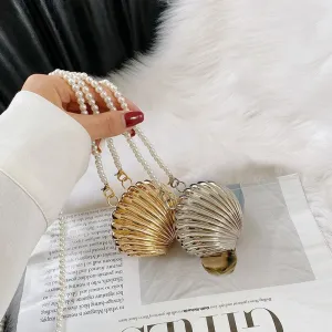 Metallic Mini Shell Pearl Bag