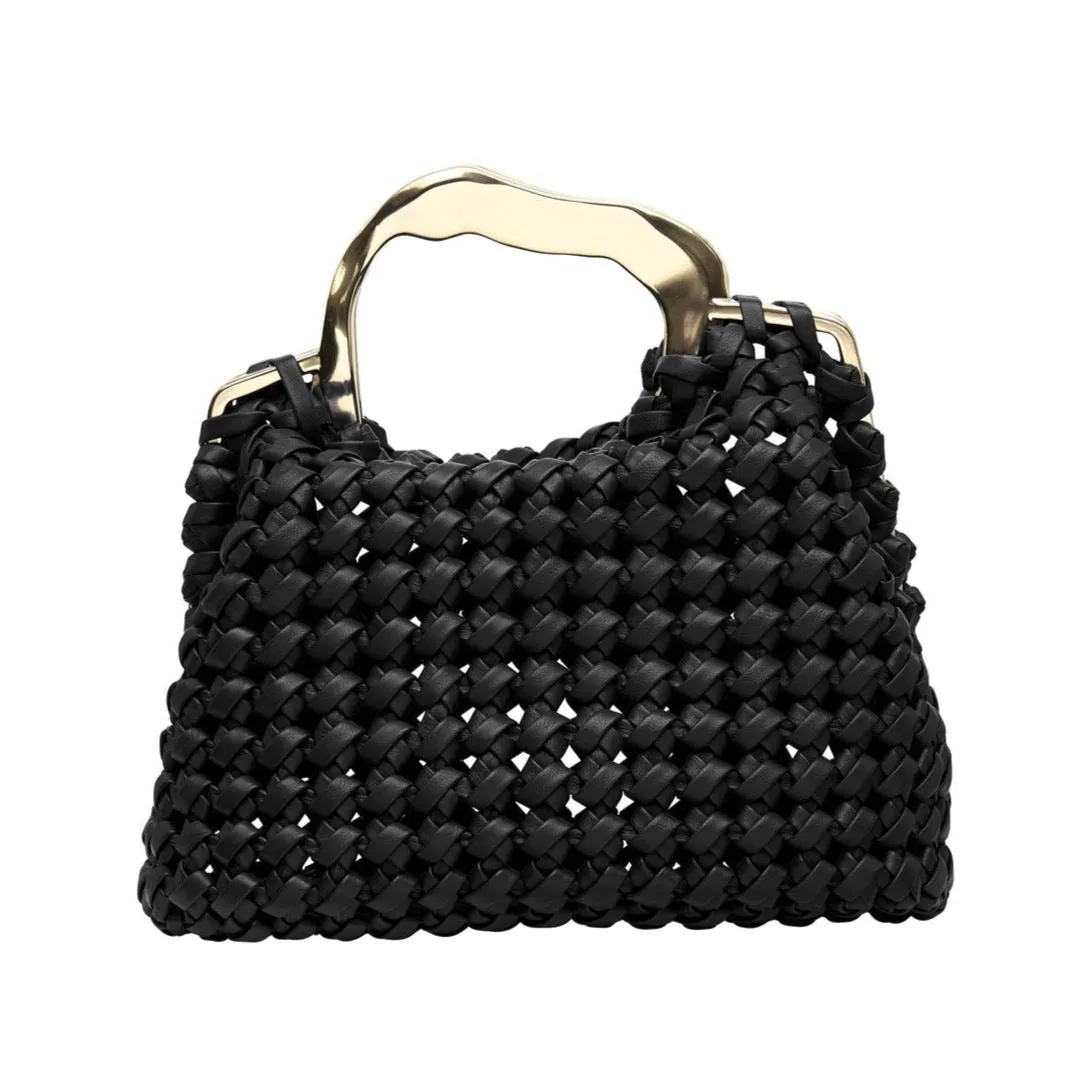 Mini Weave Clutch | Black