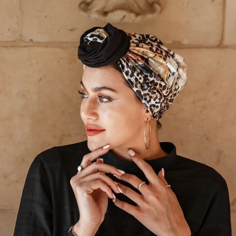 Mixed Leopard Turban