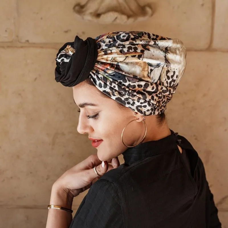 Mixed Leopard Turban