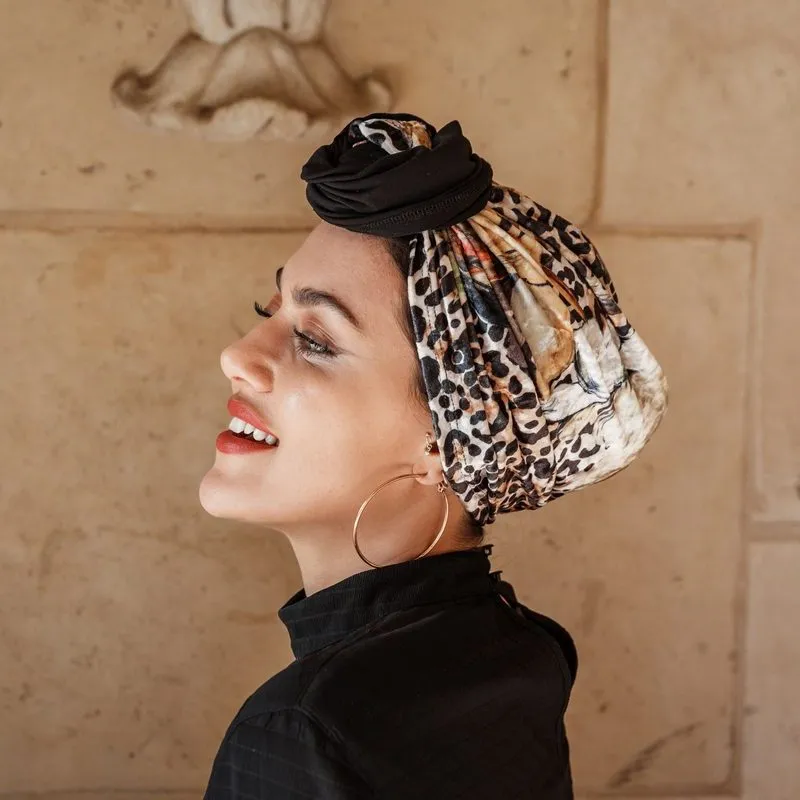 Mixed Leopard Turban