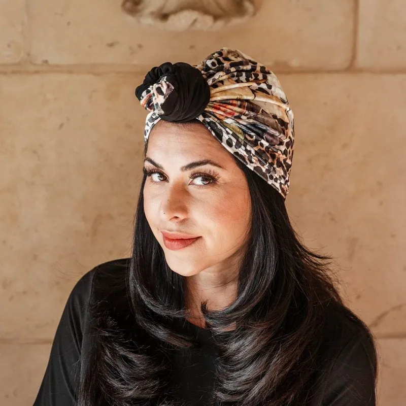 Mixed Leopard Turban