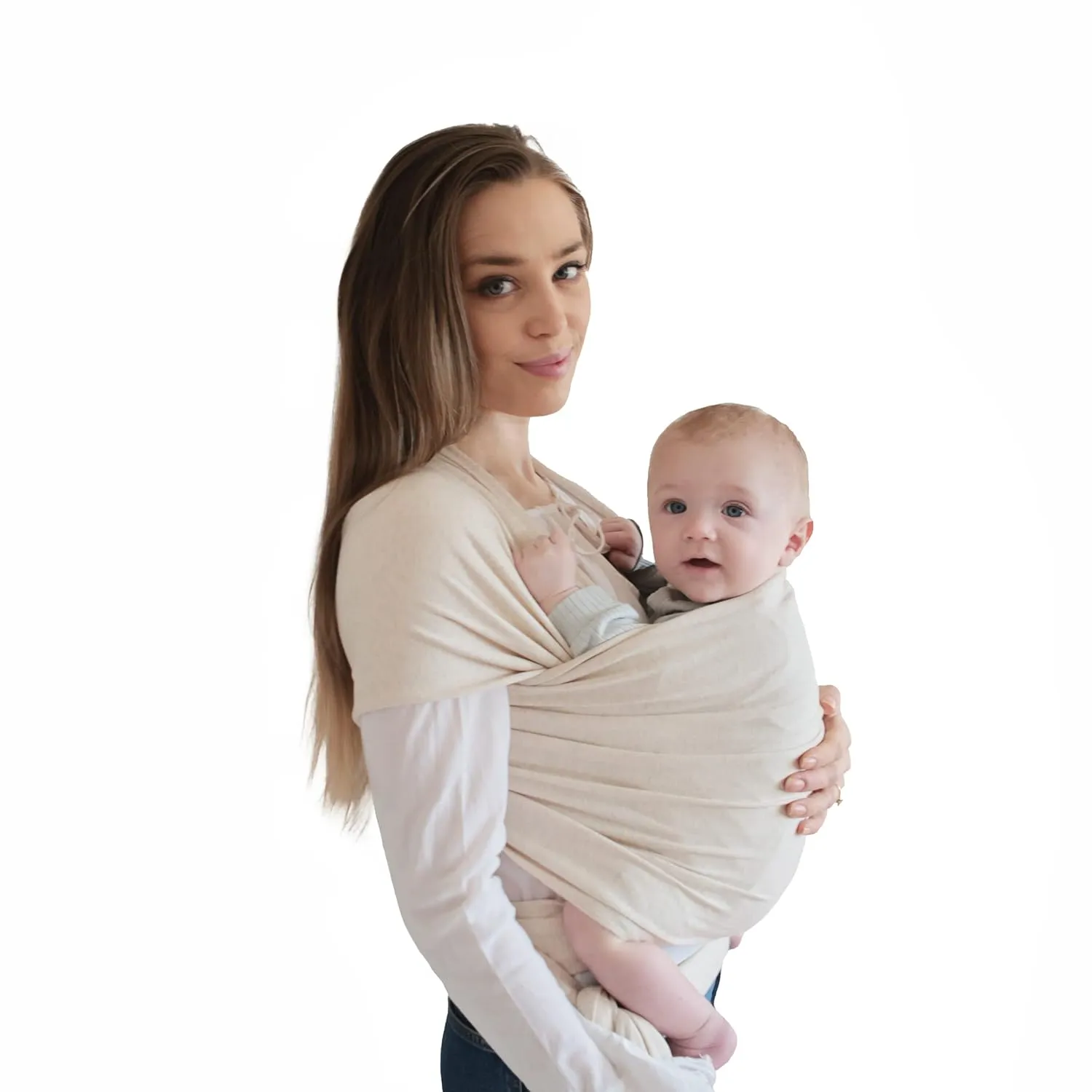 Mushie: Baby Wrap Carrier – 100% Organic Cotton Sling for Newborns and Babies 8-35 lbs