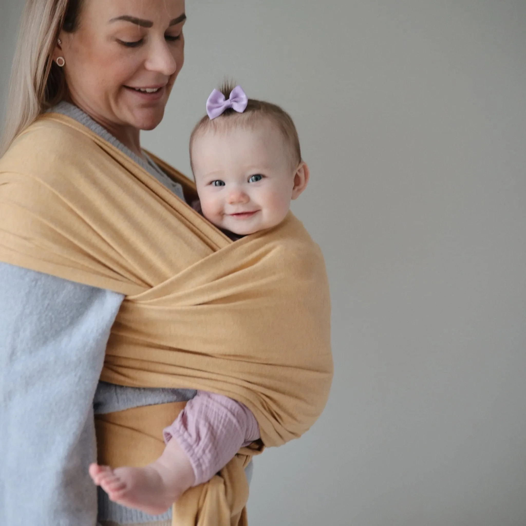 Mushie: Baby Wrap Carrier – 100% Organic Cotton Sling for Newborns and Babies 8-35 lbs