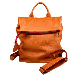 Nancy rucksack in burnt orange pebbled leather