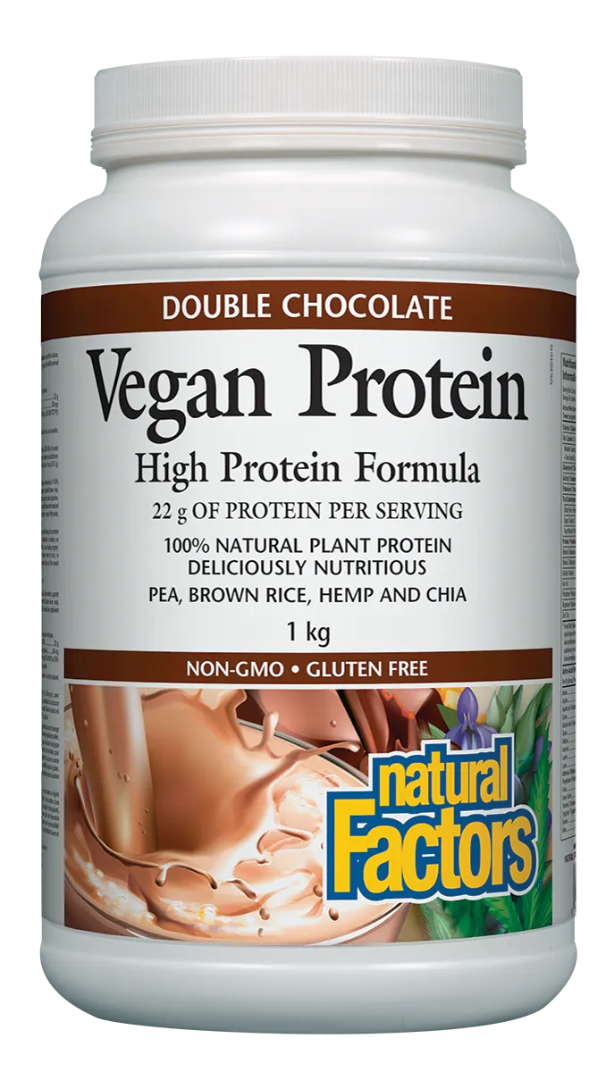 Natural Factors Vegan Protein High Protein Formula Double Chocolate 1kg