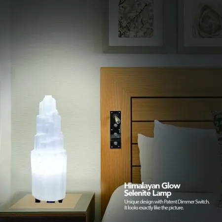 Natural Selenite Lamp (5-7 lbs), 100% Untreated Selenite Crystal