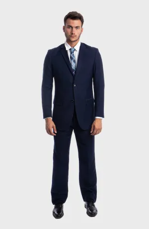 Navy Blue 2 Button Twill Modern Fit Suit