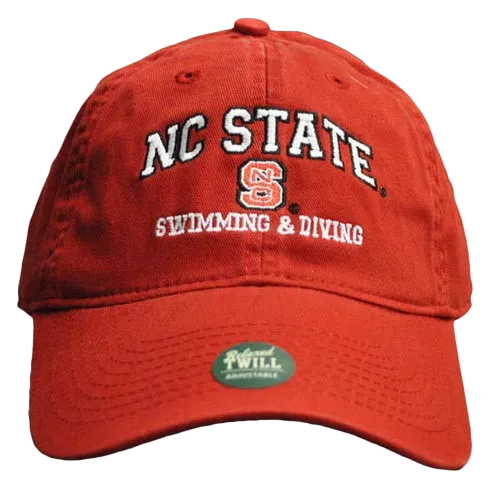 NC State Wolfpack Swimming & Diving Red Relaxed Fit Adjustable Hat