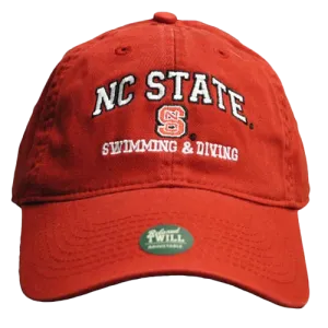 NC State Wolfpack Swimming & Diving Red Relaxed Fit Adjustable Hat