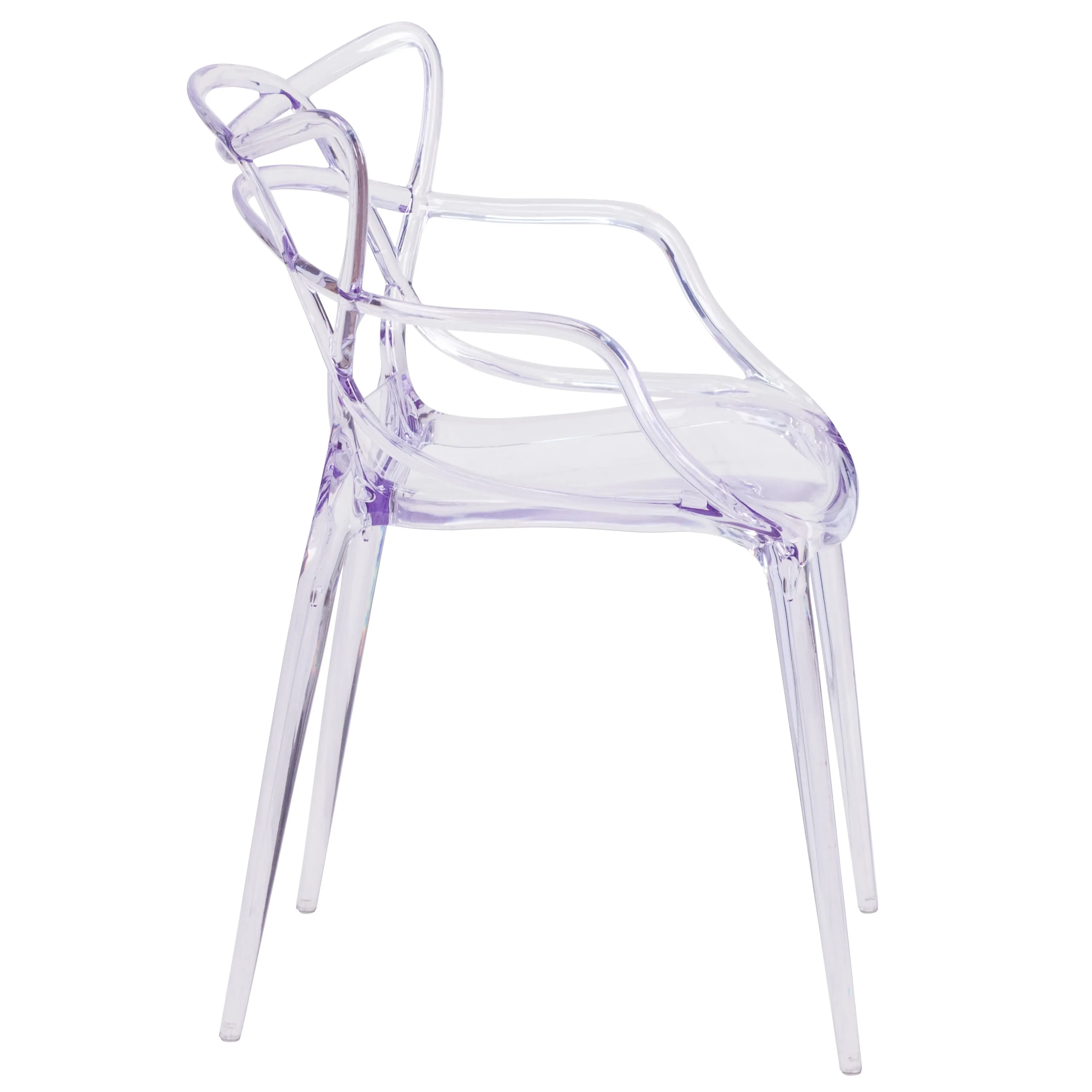 Nesting Series Transparent Fluid Style Stacking Side Chair