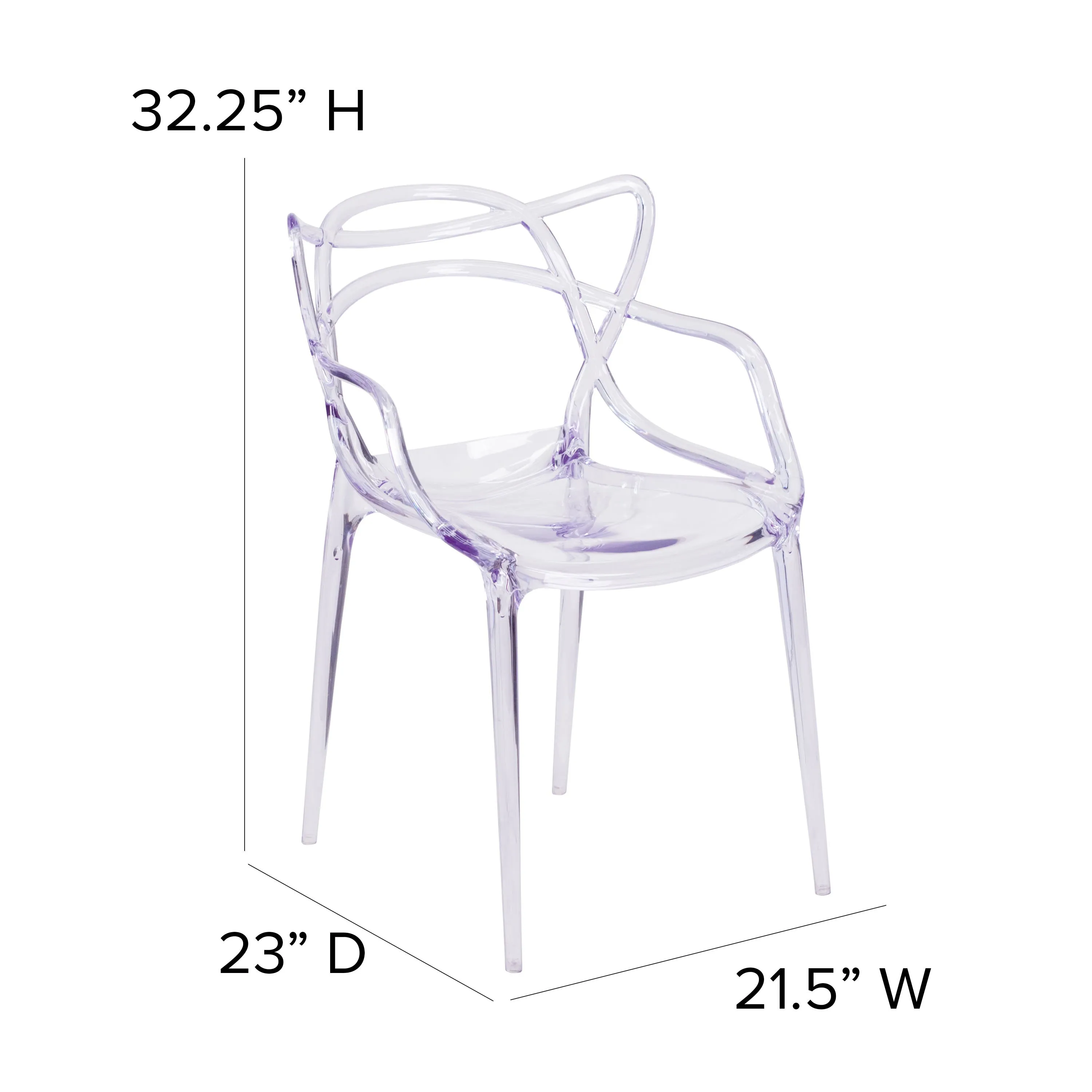 Nesting Series Transparent Fluid Style Stacking Side Chair