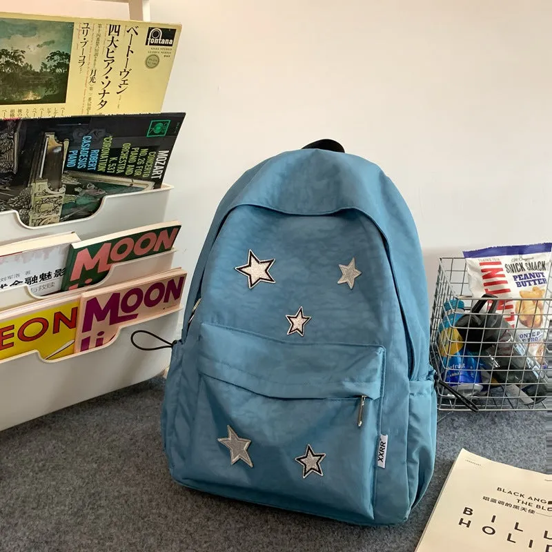 New Japanese Cute Girl Niche Five-Pointed Star Backpack Ins Versatile College Students Bag Female High School Backpack