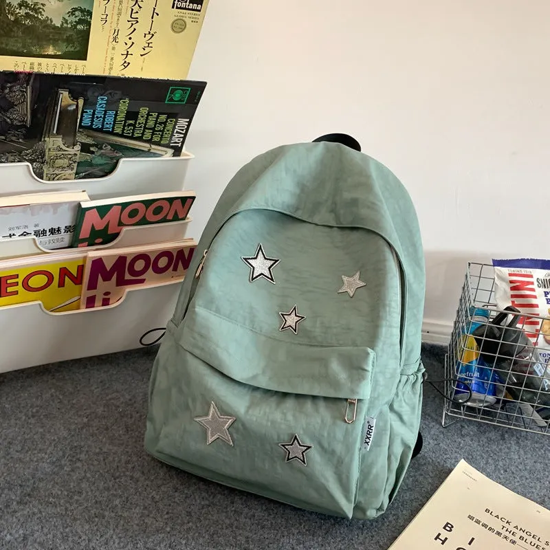 New Japanese Cute Girl Niche Five-Pointed Star Backpack Ins Versatile College Students Bag Female High School Backpack