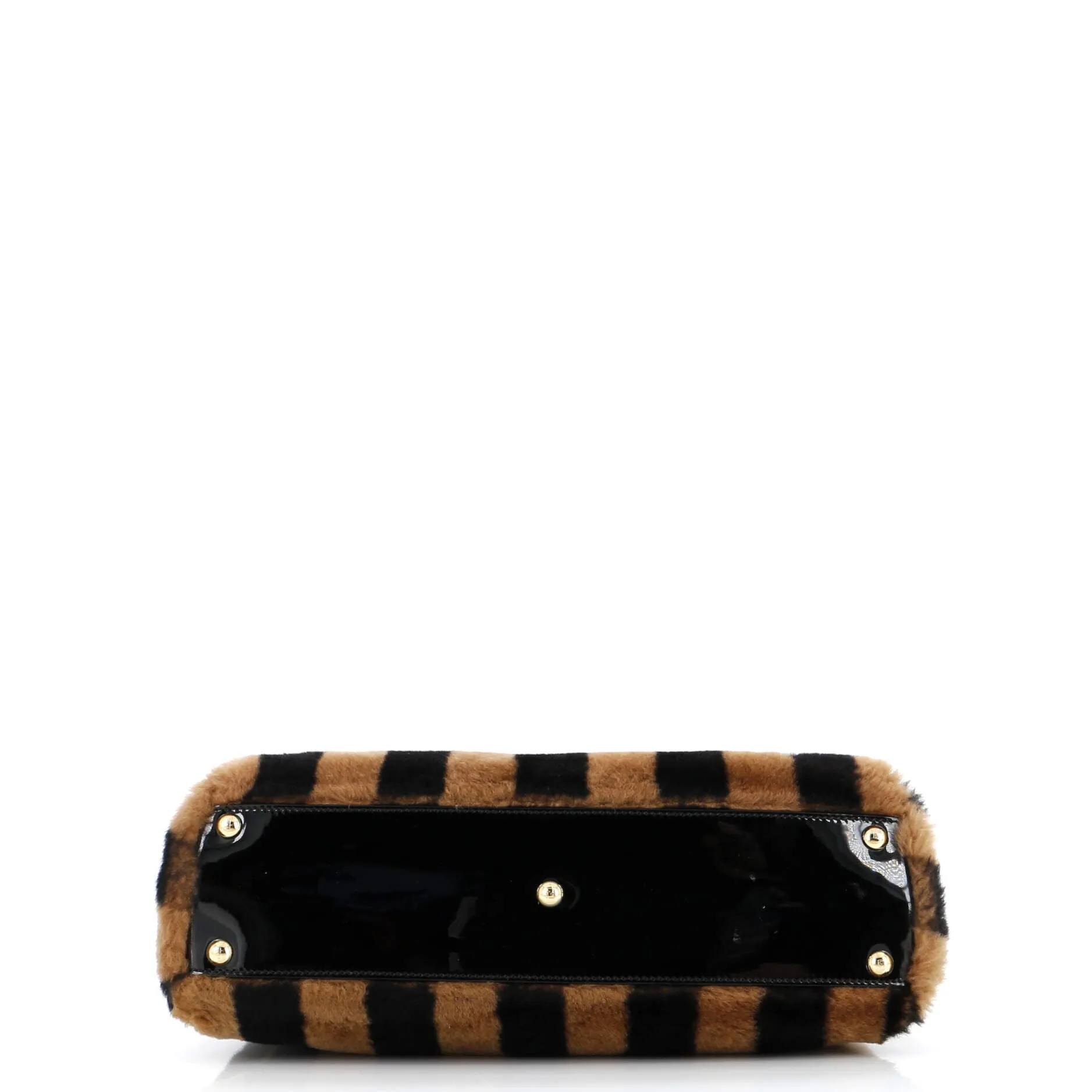 Peekaboo Bag Striped Shearling with Patent Medium