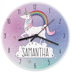 Personalised Unicorn Wooden Clock