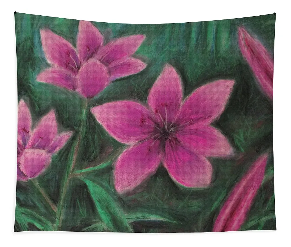 Pink Lilies - Tapestry