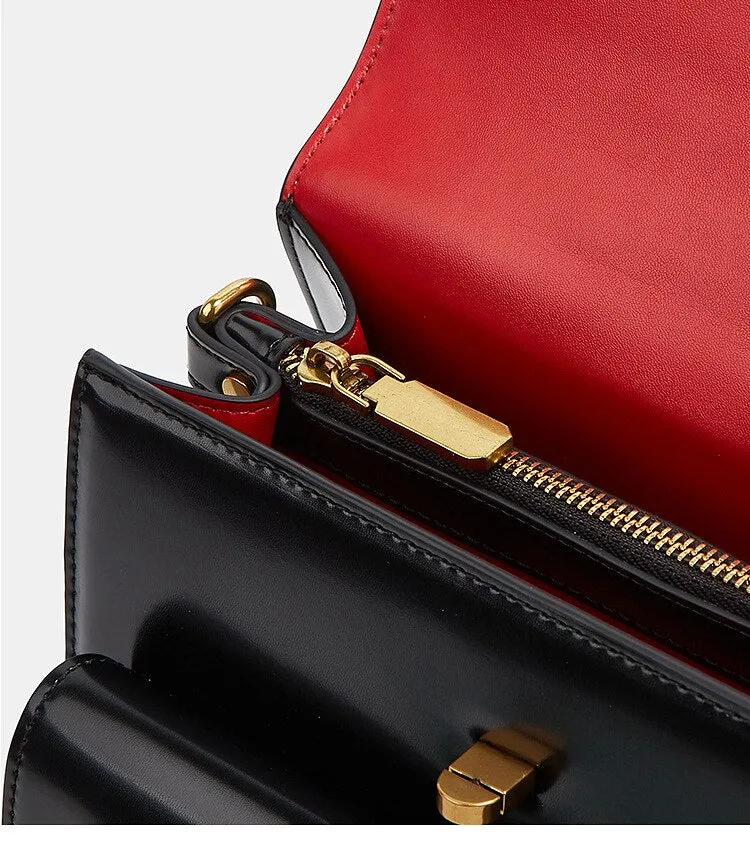 PU Leather Square Clutch Handbag