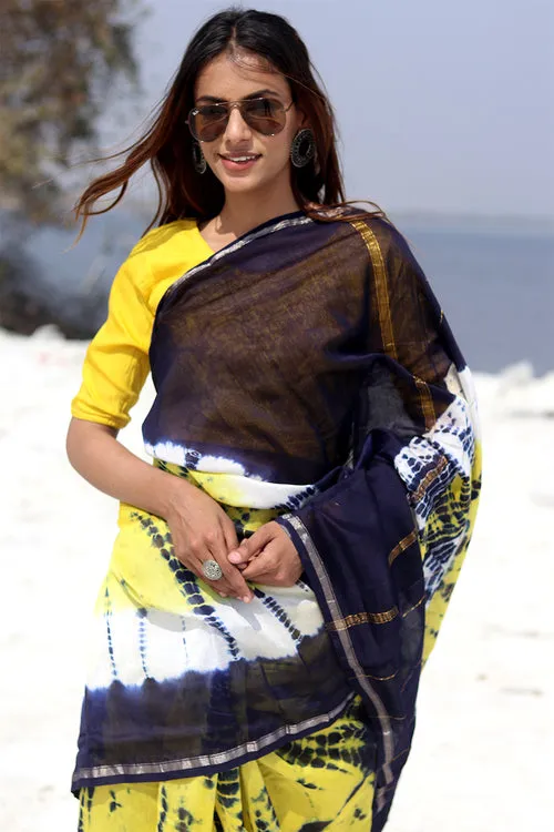 "Buzzing Panther" Bandhni Chanderi Saree