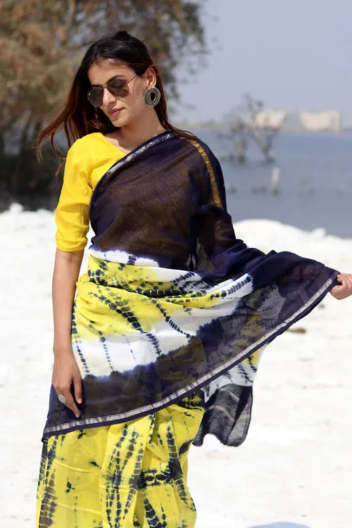 "Buzzing Panther" Bandhni Chanderi Saree